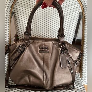 COACH Authentic Metallic Bronze Leather handbag with shoulder strap